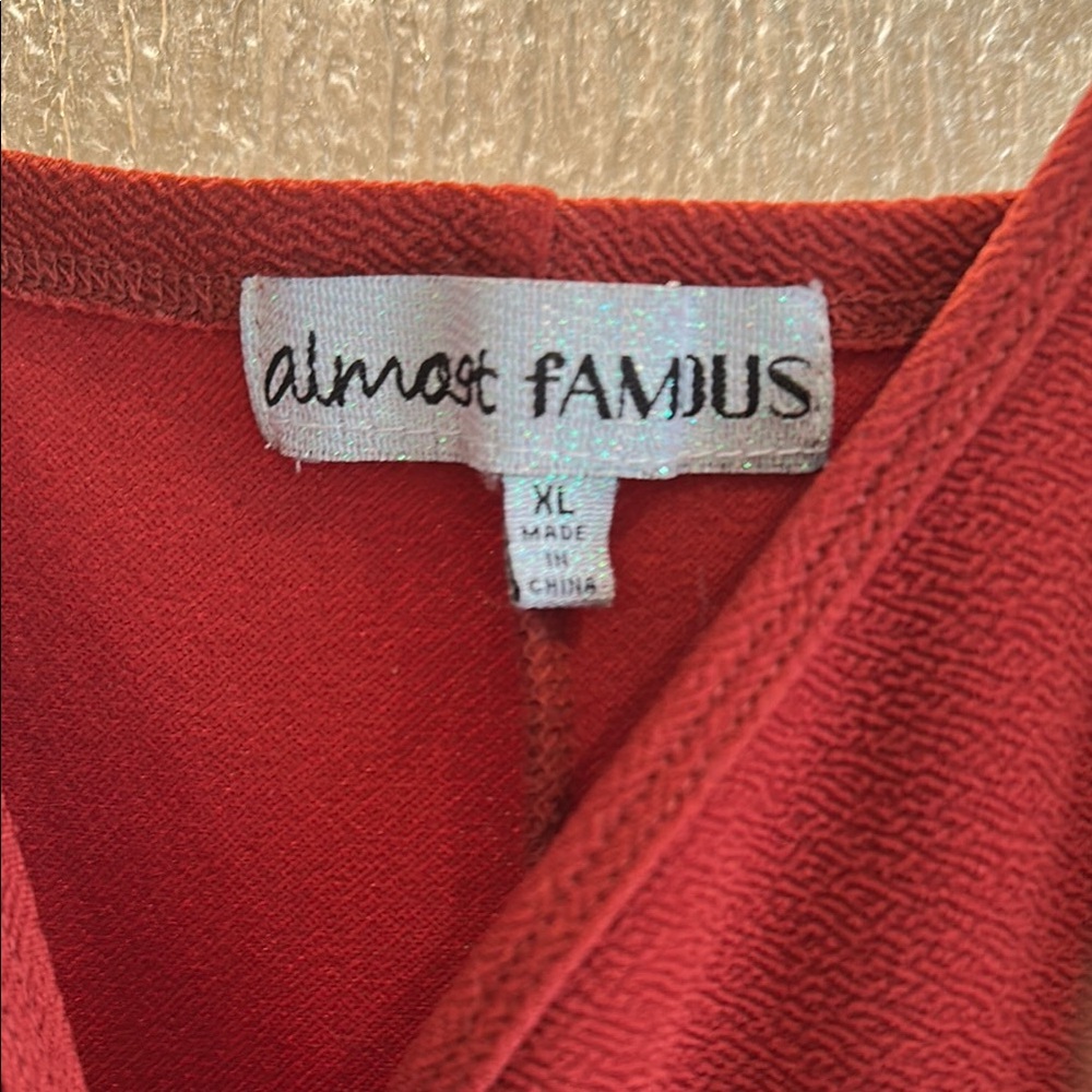 Almost Famous Red Ruched Bodycon Dress - Picture 2 of 5